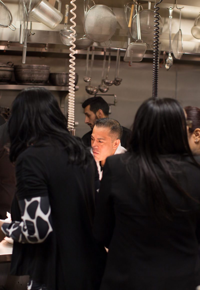 New York's Masa serves one of the city's most expensive tasting menus, but that doesn't make it immune to FDA regulation. Pictured is the kitchen at Masa. / Masa