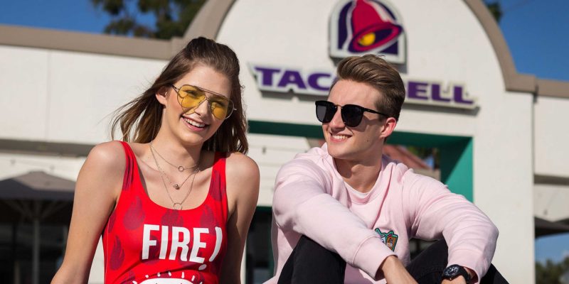 Taco Bell collaborated with fashion brand Forever 21 on chain-themed clothing. / Taco Bell