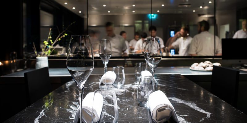 Chefs prep for service at Oslo, Norway's Maaemo. - Bandar Abdul-Jauwad