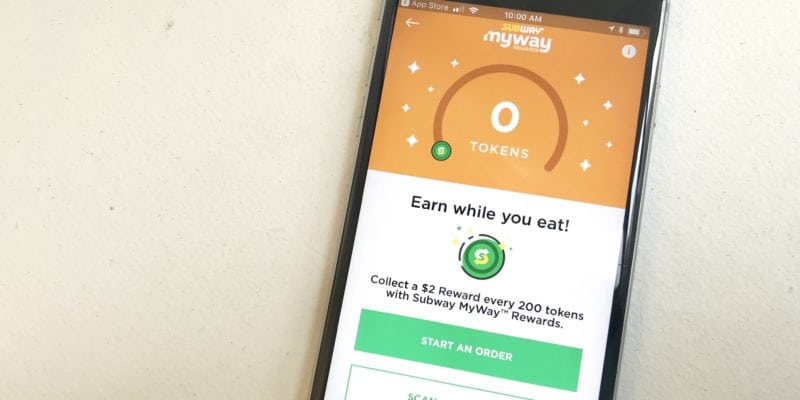 Subway's app allows customers to track their loyalty progress. / Skift Table