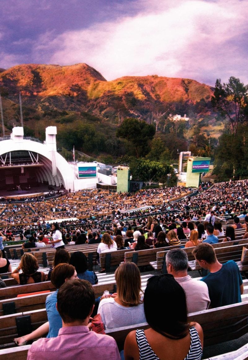 The 18,000-seat venue features picnic baskets, a wine bar, and restaurants, and food stalls. / <a href='https://www.facebook.com/HollywoodBowl/photos/a.103760832384.95289.51777097384/10155077807357385/?type=3&theater'>Hollywood Bowl</a>