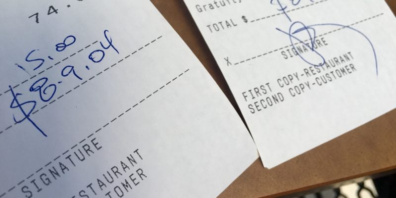 A check at a restaurant in New York City. / Skift Table
