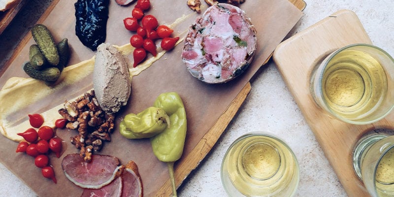 Charcuterie and cider tasting at Spirit Tree Estate Cidery in Headwaters, Ontario. - Agatha Podgorski, Culinary Tourism Alliance