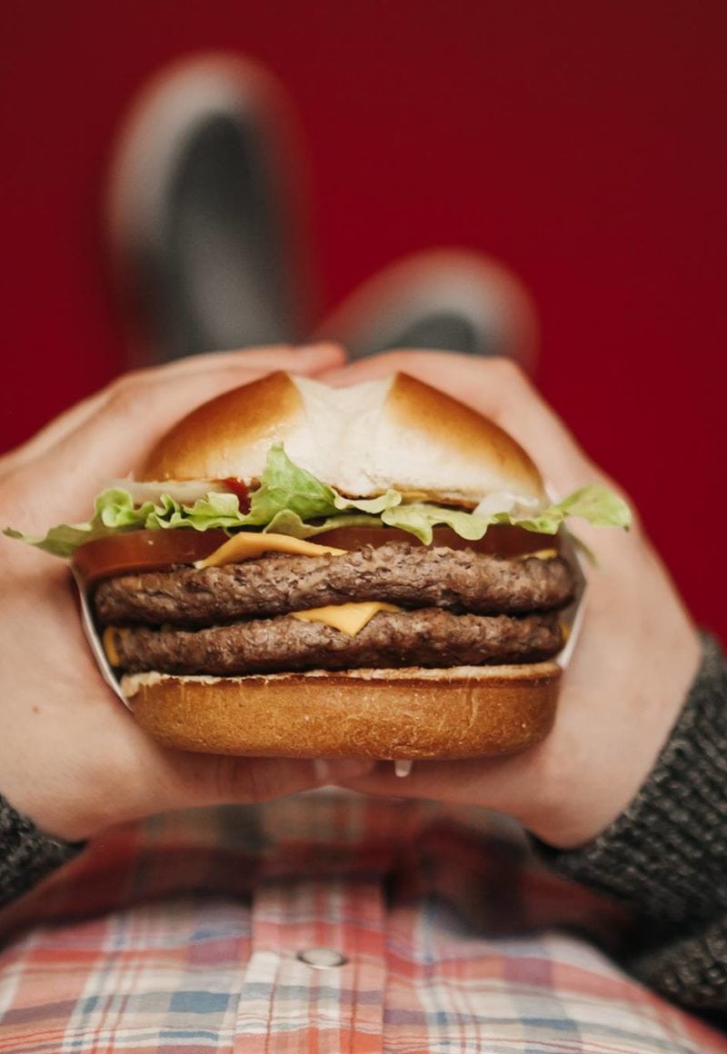 A promotional image of a Jack in the Box burger. / Jack in the Box's Facebook page.