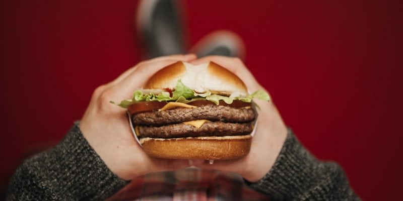 A promotional image of a Jack in the Box burger. / Jack in the Box's Facebook page.