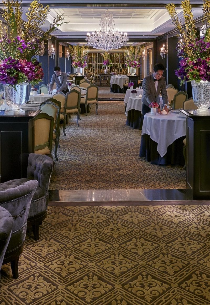 The dining room at Le Normandie in the Mandarin Oriental in Bangkok, Thailand. 