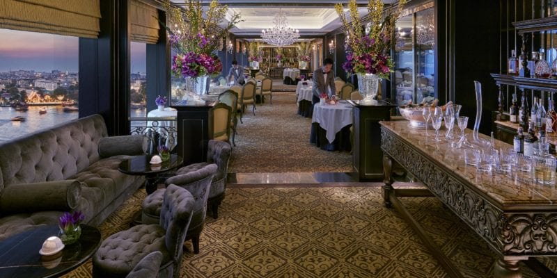 The dining room at Le Normandie in the Mandarin Oriental in Bangkok, Thailand. 