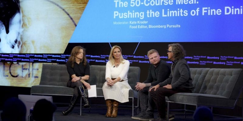 From left: Kate Krader, Maria Font Trabocchi, Rasmus Munk, and Nick Kokonas appear at Bloomberg’s The Year Ahead: Luxury summit. / Bloomberg