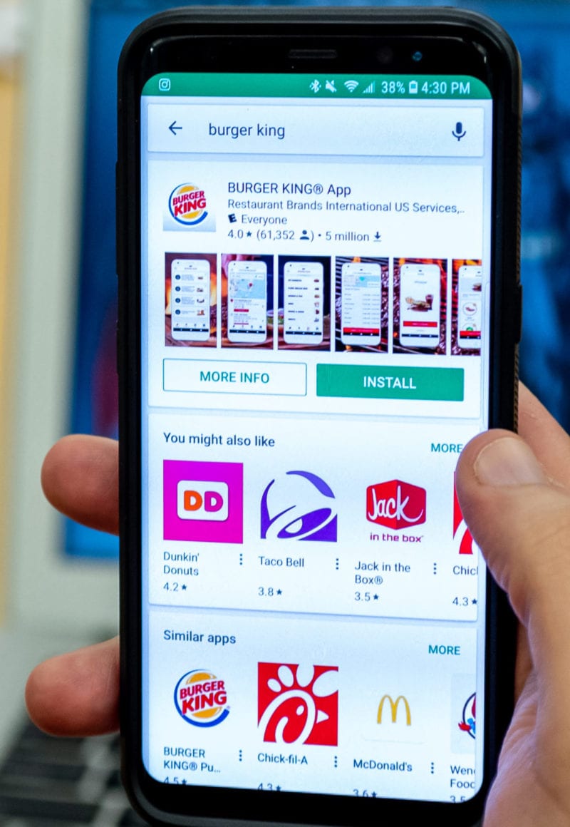 Restaurant chain apps in the Google Play Store. / Skift Table