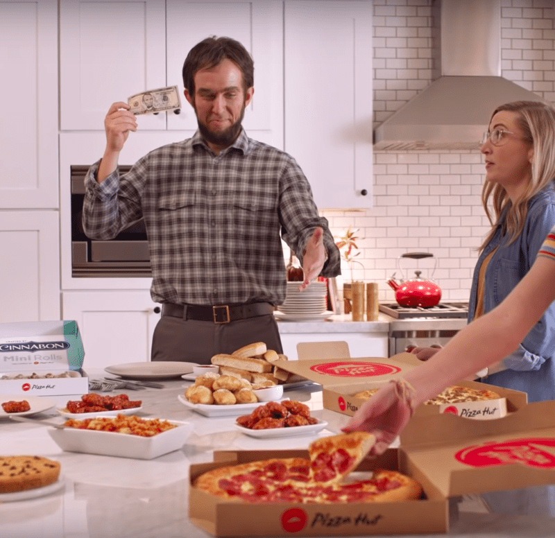 Screenshot of Pizza Hut's Abe Lincoln commercial / Pizza Hut