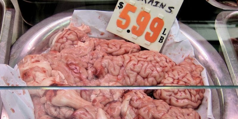 Calf brains for sale at a market in New York City. - Scott / <a href='https://www.flickr.com/photos/gogogadgetscott/2337648287/'>Flickr</a>