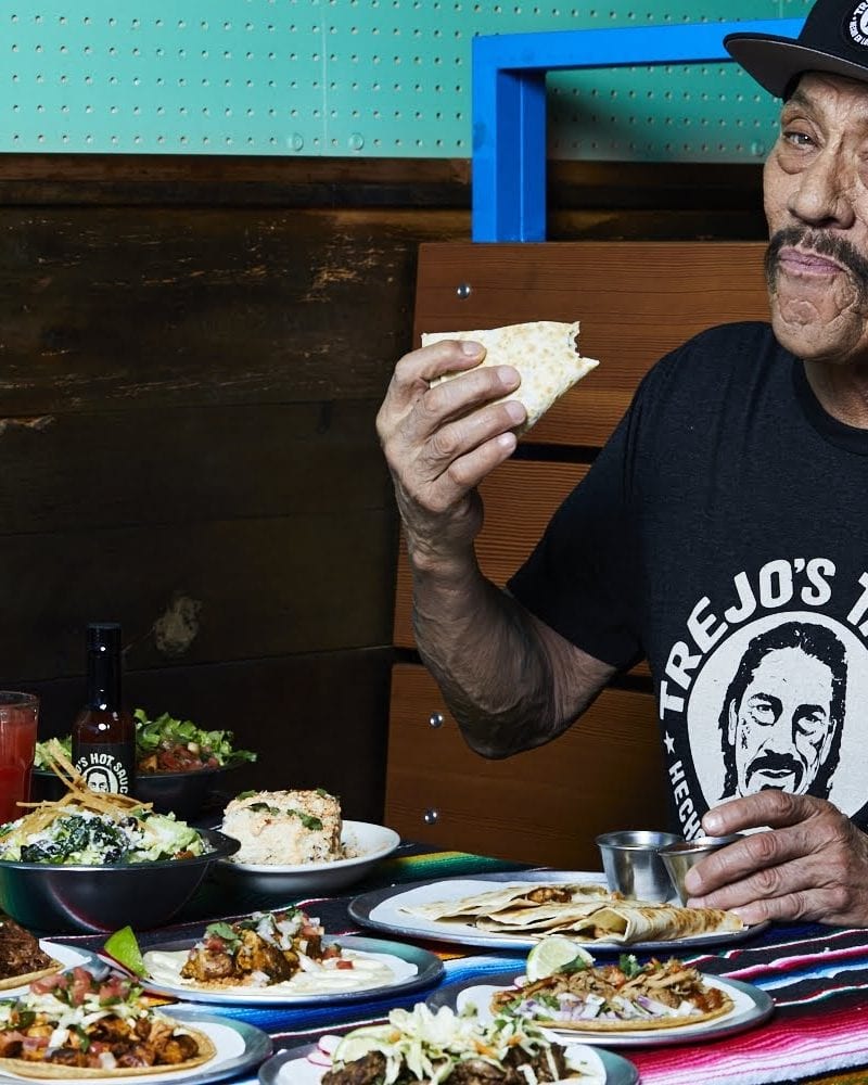 Actor Danny Trejo lends his name and image to his LA-based restaurant chain, but his involvement goes far beyond image alone. / Trejo's Tacos