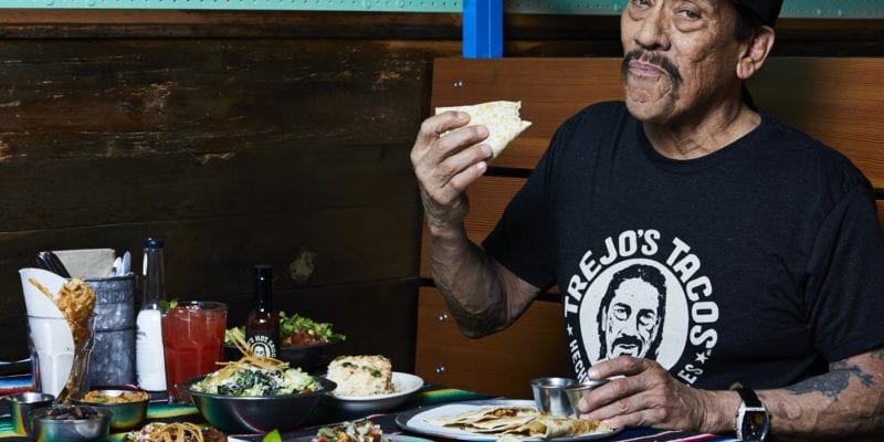 Actor Danny Trejo lends his name and image to his LA-based restaurant chain, but his involvement goes far beyond image alone. / Trejo's Tacos