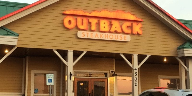 Same-store sales at Outback also improved for the ninth consecutive quarter. / Outback Steakhouse